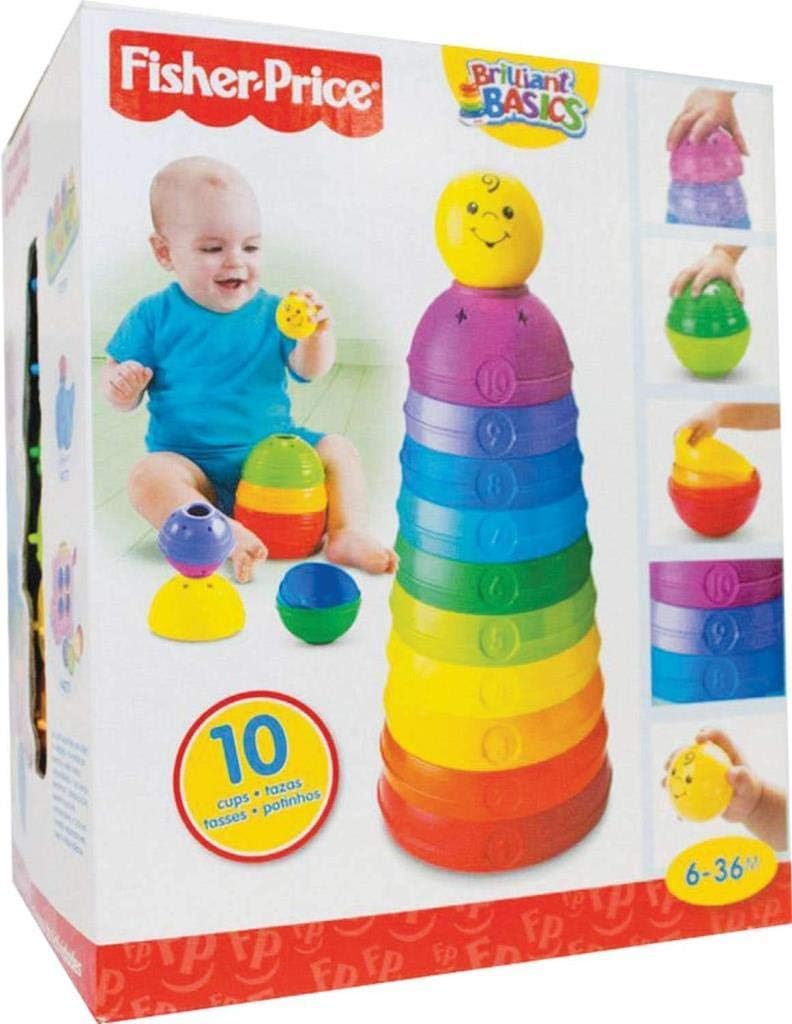 Fisher-Price Brinquedo para Bebês Potinhos Empilhar & Rolar para crianças a partir de 6 meses