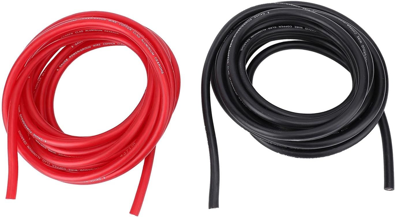 Sonew 8AWG Wire, 8 Gauge Automotive Power Ground Cable, High Temperature Tolerant with Heat and Abrasion Proof Insulating Material, for Car RV Trailer Boat Indoor Lighting Speakers (20FT)