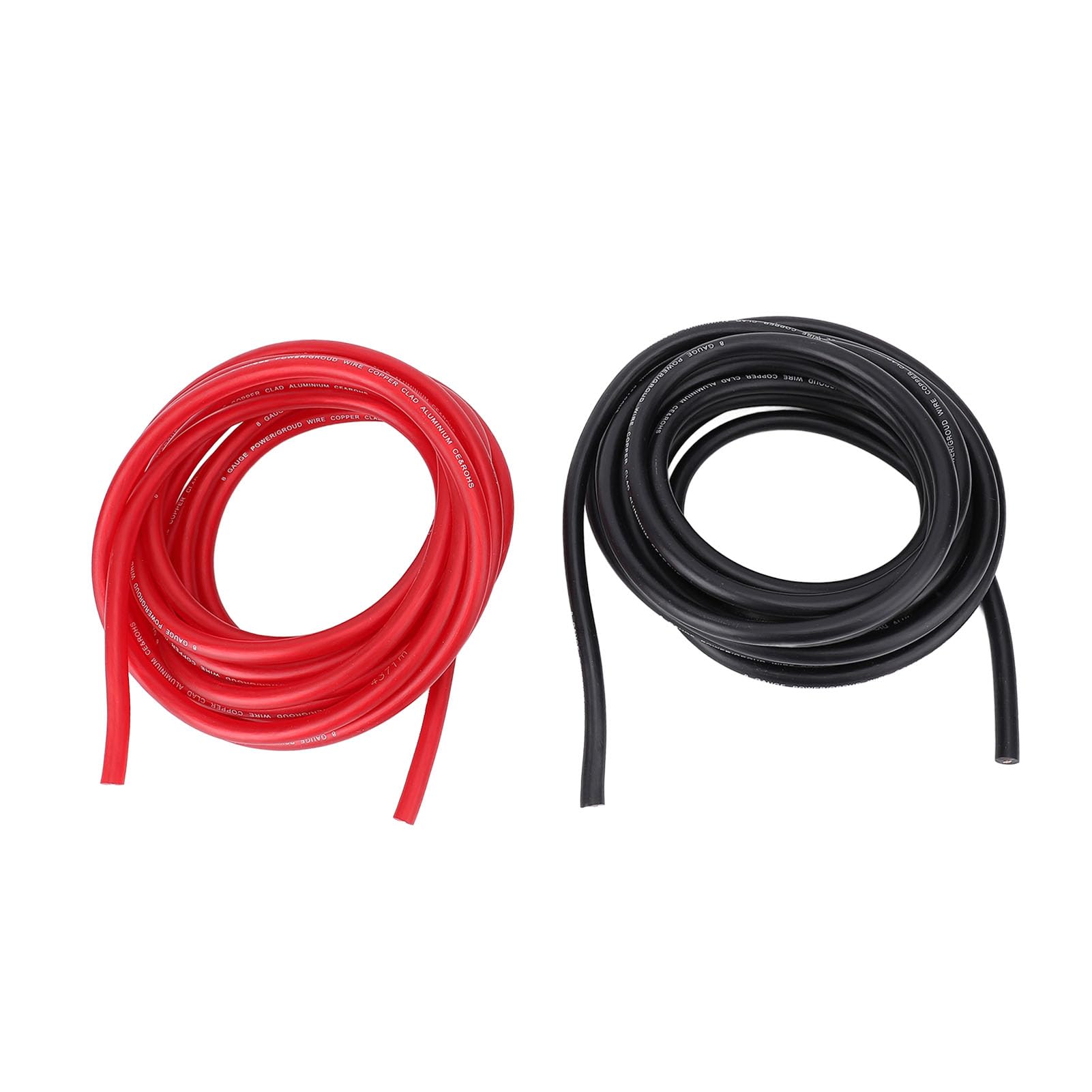 8-Gauge-Kabelsatz aus Flexiblem Kupfer und Aluminium mit Kabelenden und Schrumpfschlauch, 20 Fuß, 8 AWG, Kfz-Strom-Erdungskabel, Batteriekabel für Autos, Wohnmobile, Anhänger