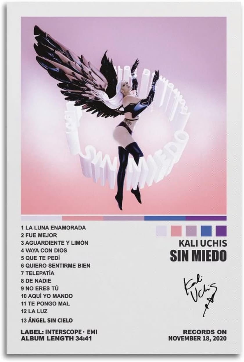Gaoku Kali Uchis Poster Sin Miedo Album Cover Art Print Modern Family Bedroom Decor 12x18inch(30x45cm) Unframed/Frame Option, Wall Art, Poster, Living Room