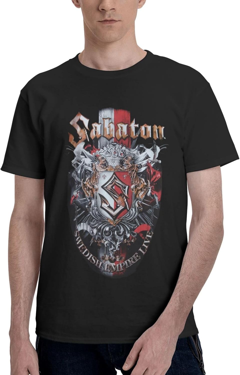 T-shirt Sabaton Templars Noir En Katoen Pour Homme - Produits Dérivés, Groupes, Durabilité