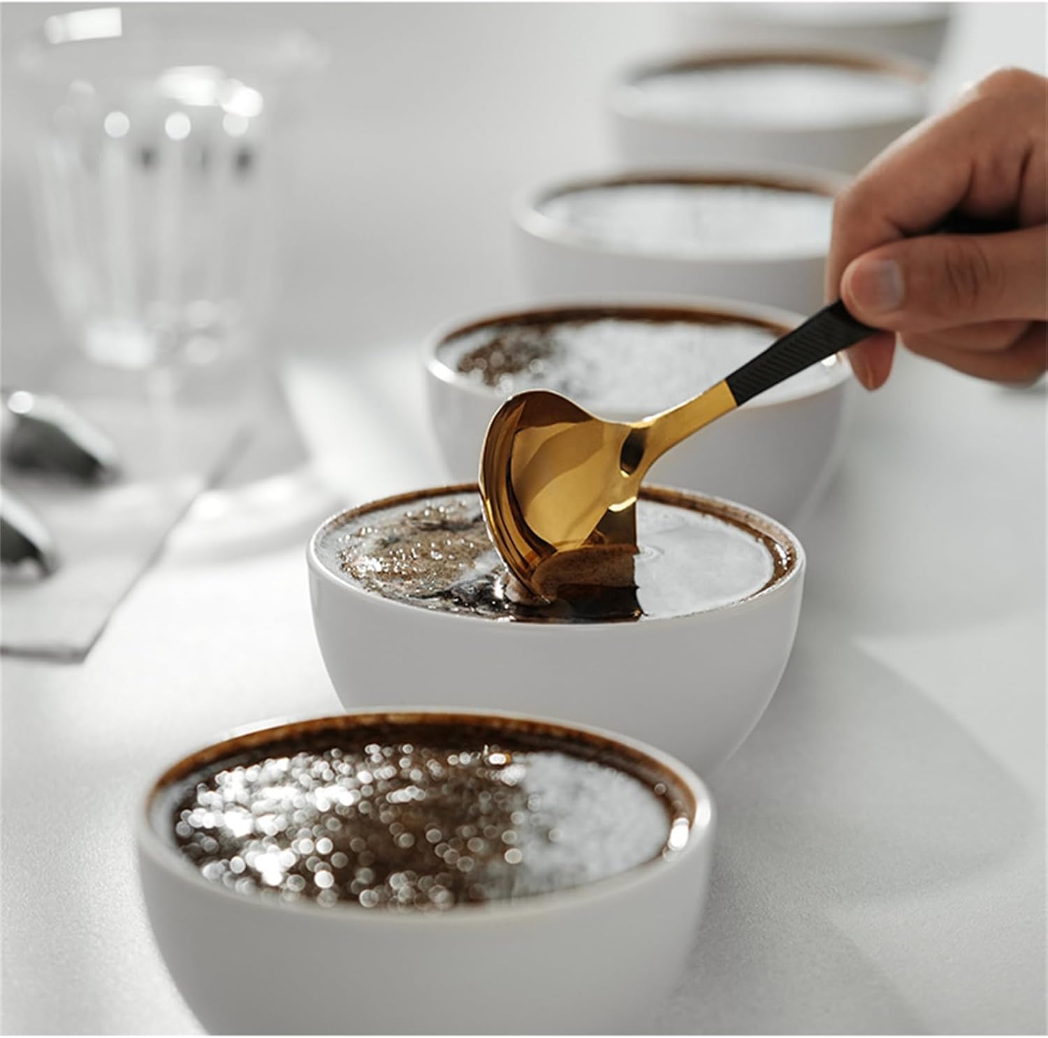 Professional Coffee Stirring and Tasting Spoon 304 Stainless Steel Round Spoon for Baristas and Enthusiasts Coffee Tasting