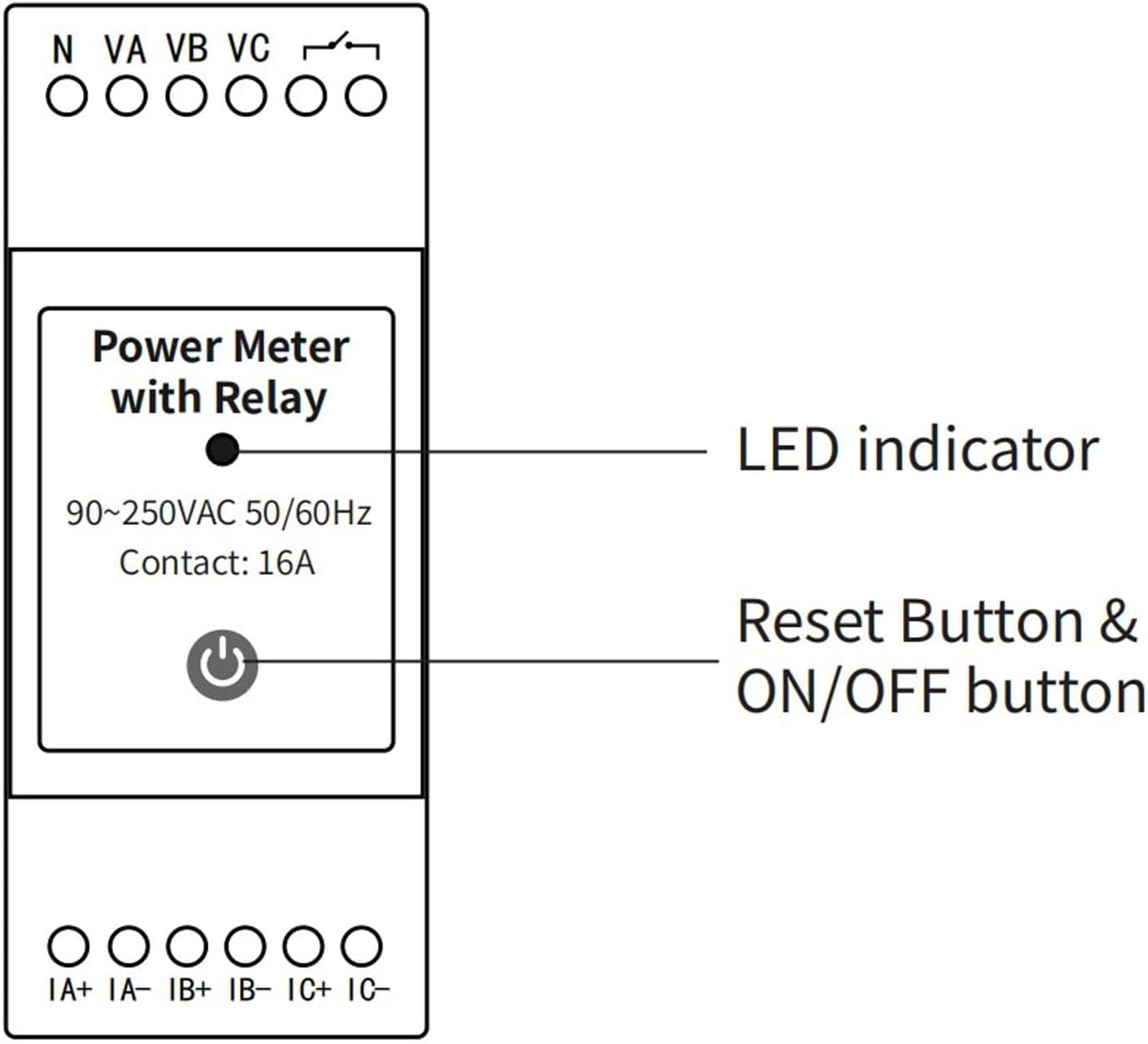 WALFRONT 3 Phase WiFi Energy Monitor with Relay Clamp Meter CT Sensor Real Time Electricity Usage Meter for Remote Monitoring 90250VAC