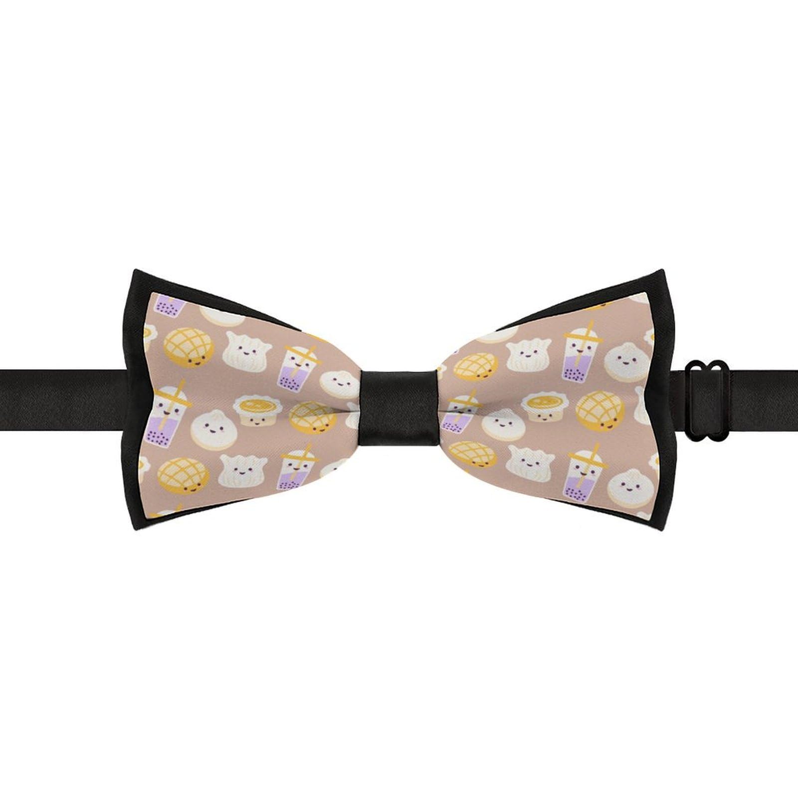 GoasNei Cute Rice And Sushi Pattern Bow Tie for Men Adjustable Necktie Funny Tie Neck Ties for Weddings Party