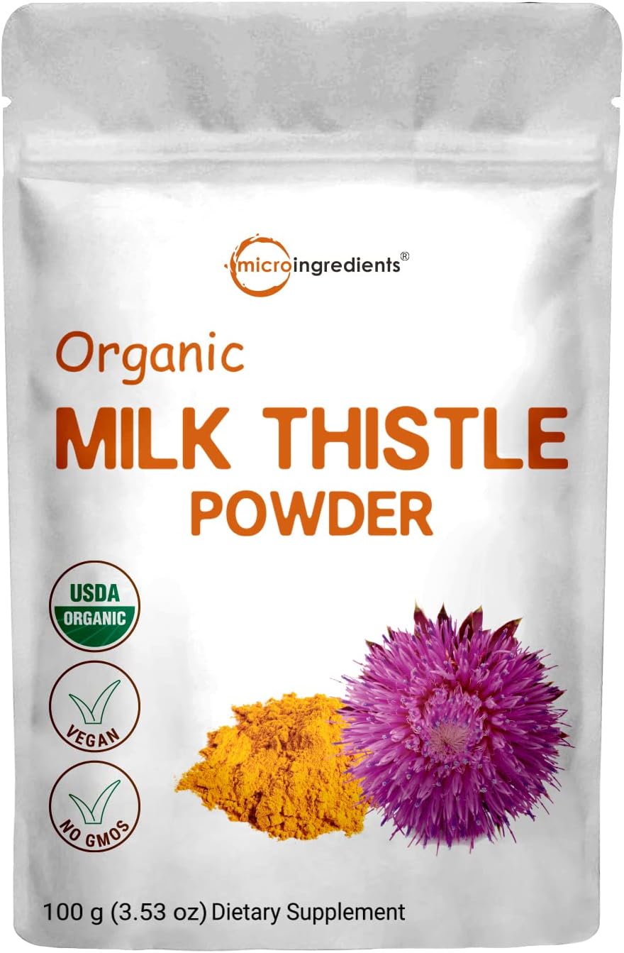 Organic Milk Thistle Extract, 3.5 Ounces, Pure Milk Thistle Powder Organic, Milk