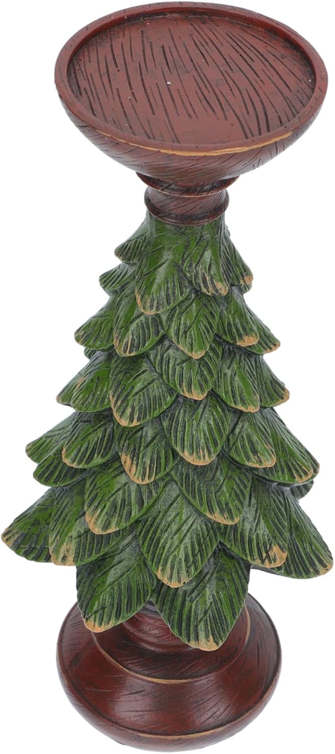 PRETYZOOM 1pc Xmas Tree Shape Candleholder Creative Candle Decor for Christmas Party Home Decoration Chic Resin Design for Weddings Festivals Holiday Celebrations