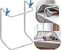 Vista 1 de Levantador de manta ajustable con soporte de cama (altura de 23 a 31 pulgadas) y 2 clips (color al azar), acero resistente, ideal para alivio