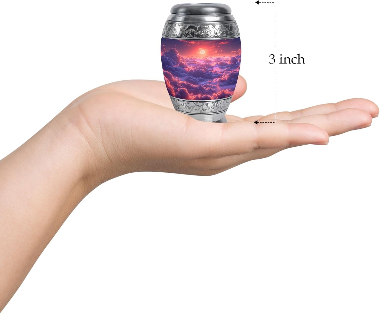 Clouds Urn - Mini Urn - Funeral Urns for Human Ashes Adult - Companion Urn - Urn for Dad - (3 inch Pack of 4)