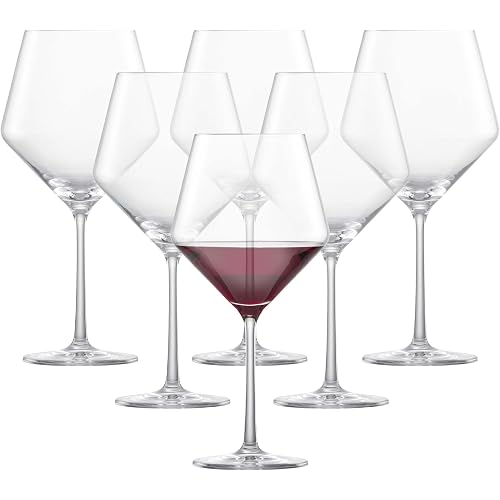 ZWIESEL GLAS Pure Burgundy Red Wine Glass (Set of 6), Graceful Burgundy Glasses for Red Wine, Dishwasher-Safe Tritan Crystal Glasses, Made in Germany (23 Ounce)