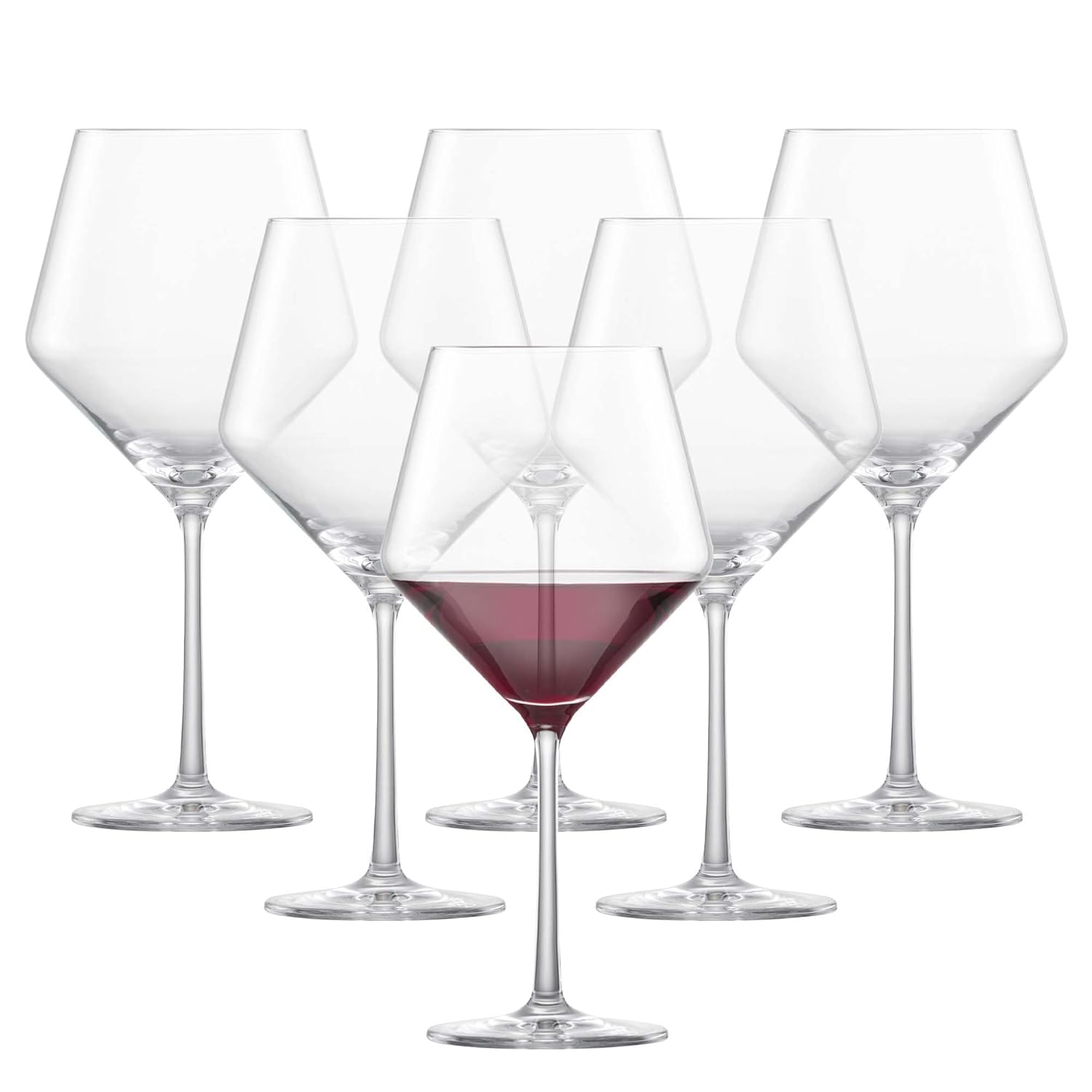 ZWIESEL GLAS Pure Burgundy Red Wine Glass Set of 6 Graceful Burgundy Glasses for Red Wine Dishwasher-Safe Tritan