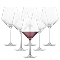 ZWIESEL GLAS Pure Burgundy Red Wine Glass Set of 6 Graceful Burgundy Glasses for Red Wine Dishwasher-Safe Tritan