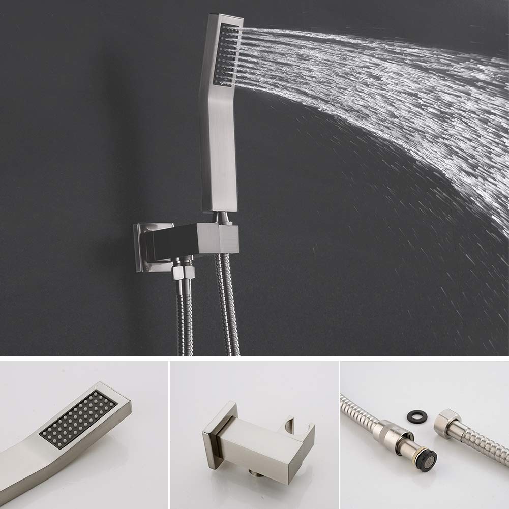 STARBATH Shower System Brushed Nickle with Rain Shower and Handheld