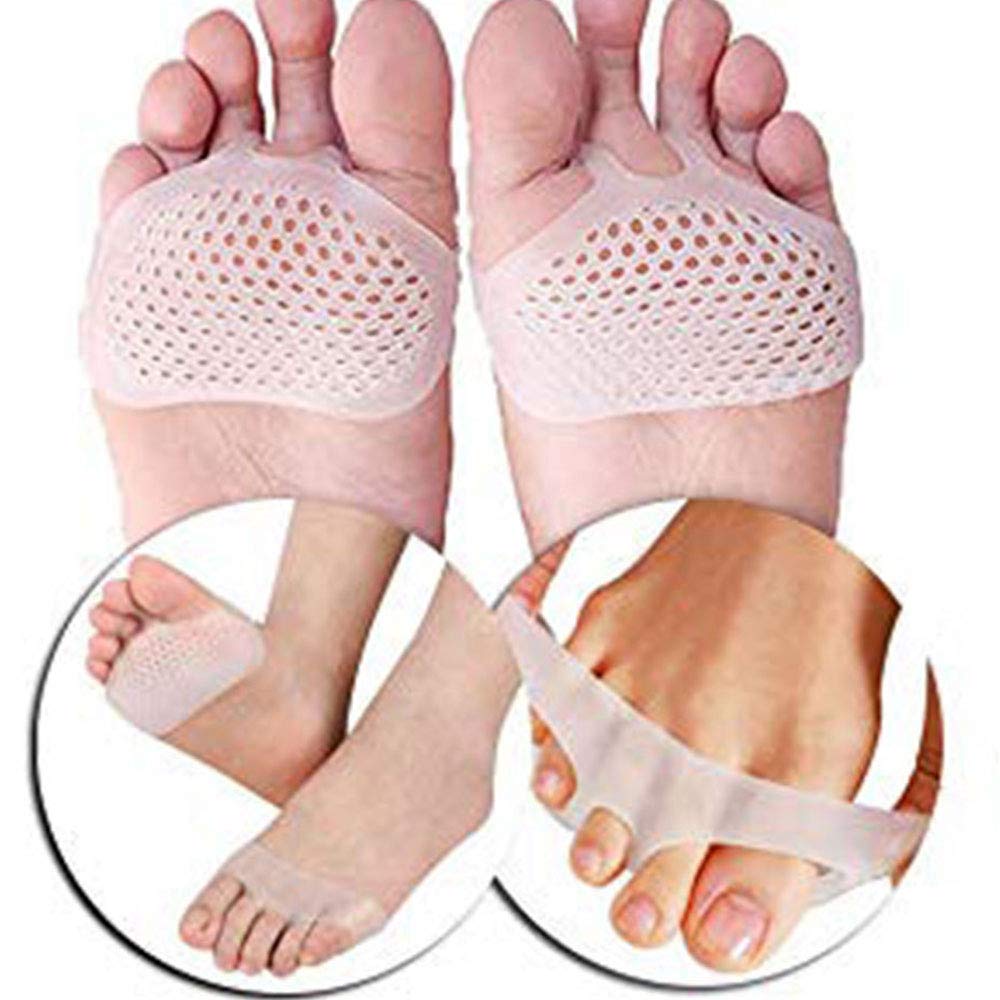 Pedimend - Cuscino per avampiede traspirante, in gel, per scarpe con tacco alto, per uomini e donne, cuscinetti in gel per scarpe in gel, inserti per metatarsalgia, perfetti per corridori, 2 paia.,
