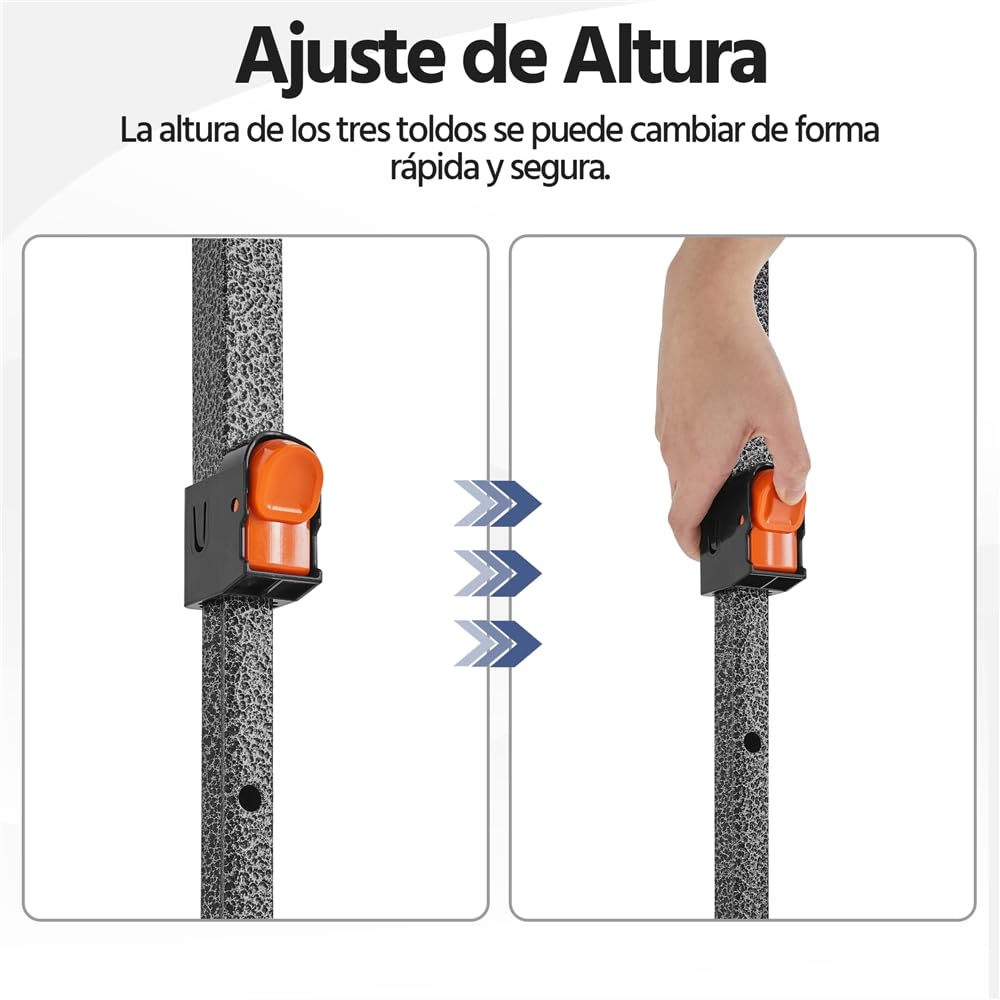 Yaheetech Carpa Plegable 3x3M Altura Ajustable 262-282cm Cenador para Jardin Gazebo de Patio para Camping Playa,con Bolsa de Transporte, Resistente al Viento Azu;