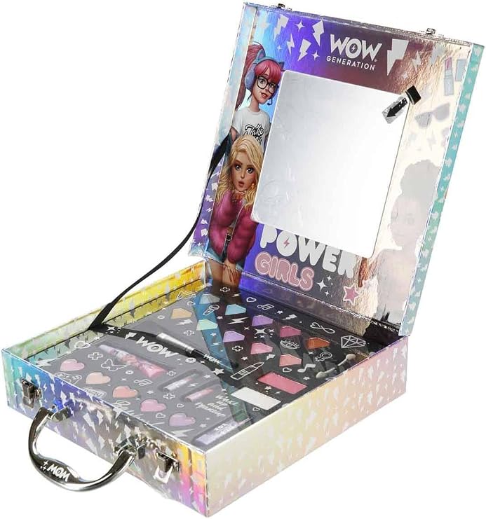 WOW Generation Glam & Go Aynalı Makyaj Çantası Seti, 6+ Yaş, Kız Çocuk Oyuncak, 22 Parça, Kilitli Taşınabilir Çanta