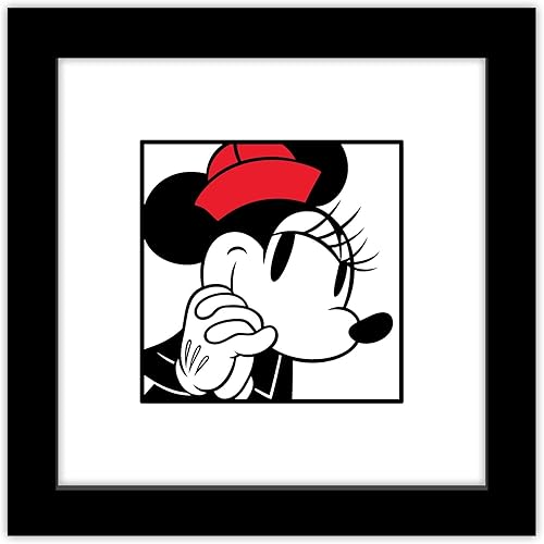Trends International Gallery Pops Disney Mickey Mouse - Minnie Expressions - Póster de pared demure de 12 x 12 pulgadas, versión enmarcada en negro