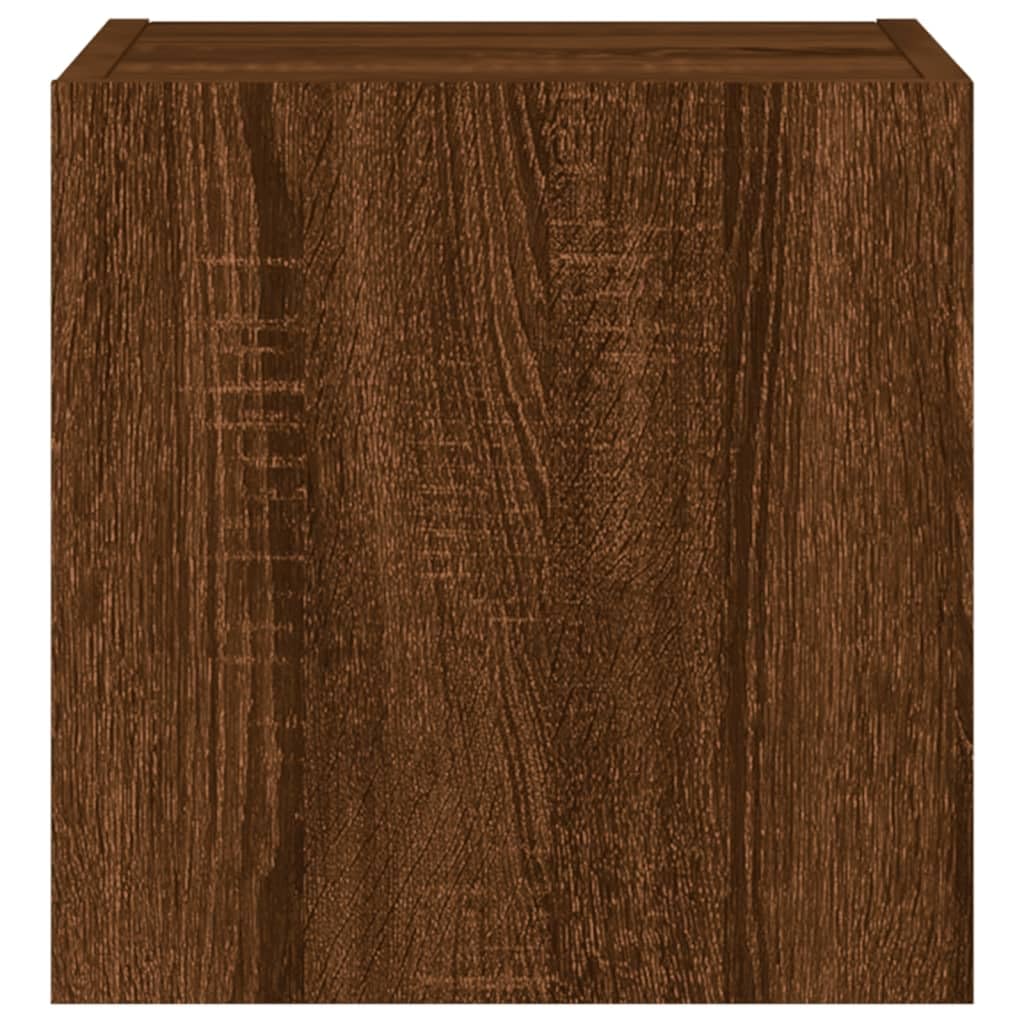 ShGaxin Szafka ścienna z oświetleniem dąb brązowy 30,5x35x30 cm, stół telewizyjny, salon szafka telewizyjna, stół telewizyjny, stół telewizyjny, meble do salonu, stół do salonu TV - 837230