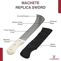 Vista 3 de Armory Replicas Cuchillo de machete de espiga completa - Herramienta multiusos para acampar al aire libre