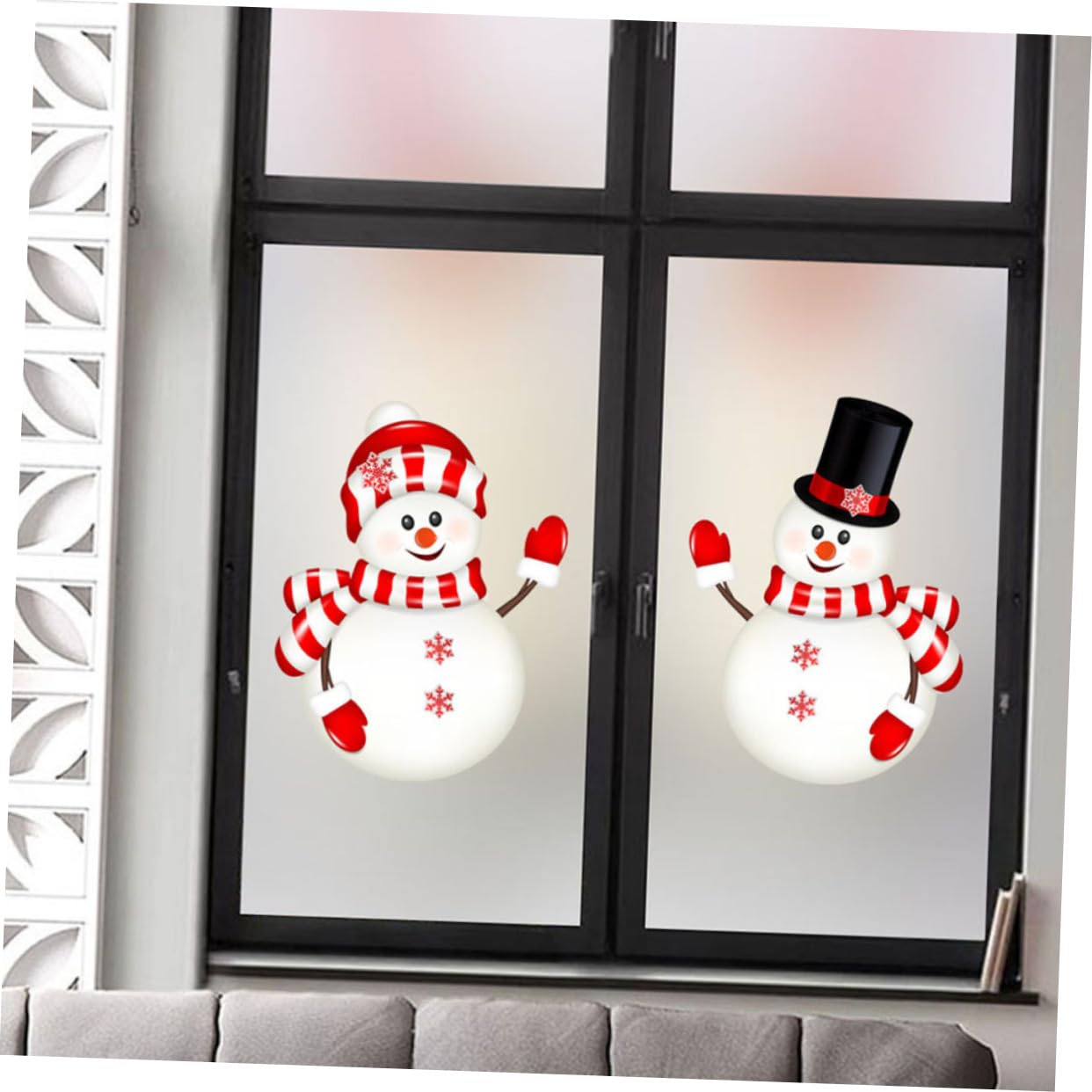 Cabilock 6Sets Aufkleber Ornamente Weihnachts Wanddekoration Zubehör Für Die Hausbar Tischsets Für Den Tisch Künstliche Schneedekorationen Fensteraufkleber Weihnachtsdeko 2blätter*6