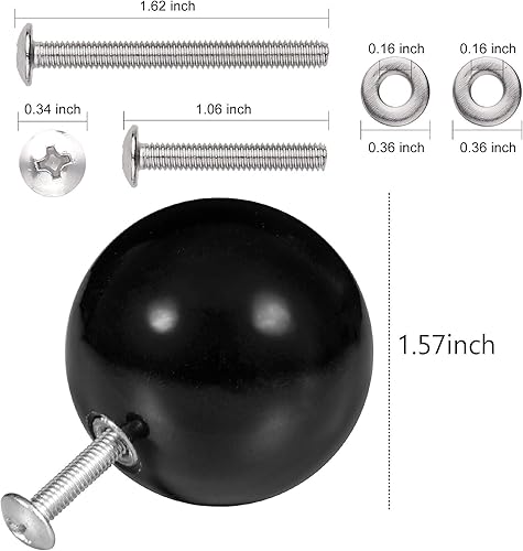 Miniatura 3 de Rockcloud 2 pomos redondos de piedra de cristal con tornillos para cajones para armario, armario, aparador, decoración del hogar, obsidiana