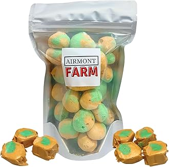 Freeze-Dried Candy Salt Water Taffy 2 oz - Cut To Bite Sized Pieces - Ships In Box - Deliciously Crunchy, Intense Flavor, Lightweight Snack (Caramel Apple)