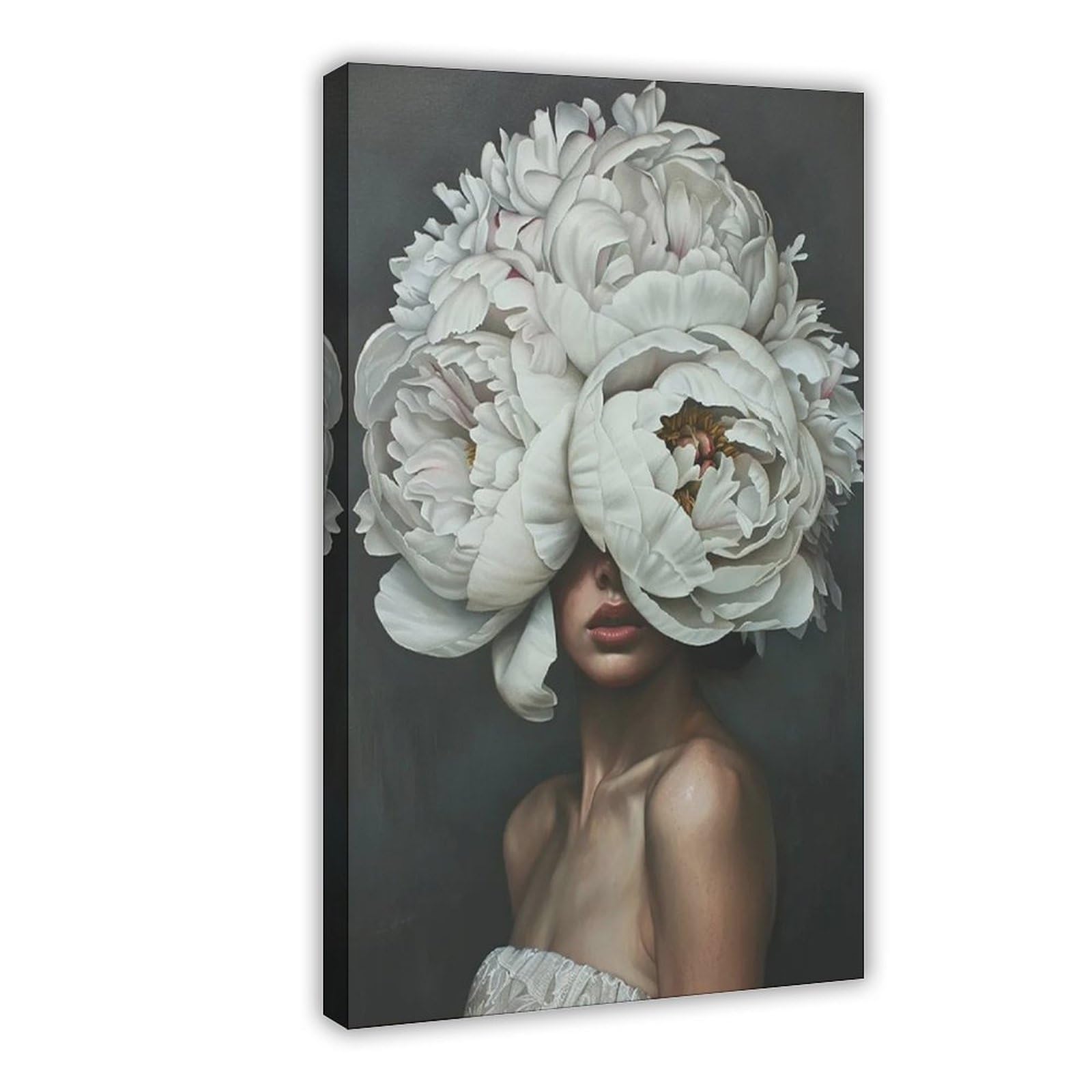 Bareronor Floral Woman Portrait (3) Canvas Poster Bedroom Decor Landscape Office Room Decor Gift 24" L X 36" W