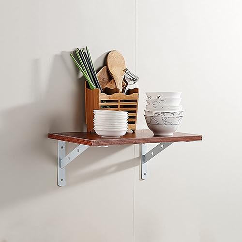 Soportes para estantes (5.9 in, 7.9 in, 9.8 in, 11.8 in), diseño de triángulo de metal, 2 unidades, color blanco disponible en Yaxa Costa Rica