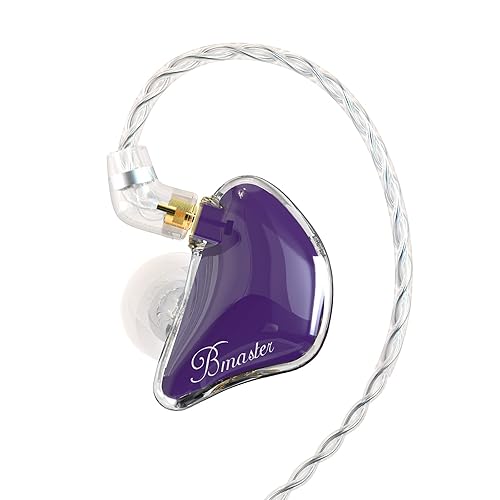 BASN Bmaster Triple Drivers in Ear Monitor Headphone with Two Detachable Cables Fit in Ear Suitable for Audio Engineer, Musician (Purple) - Purple