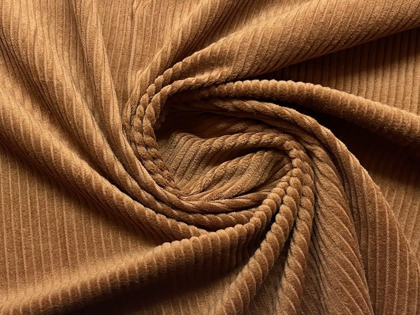 Tissu en velours de coton beige au mètre 5m 500x140cm velours côtelé large