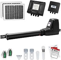 TOPENS AT12131S Solar Heavy Duty Single Swing Gate Opener - 18ft/880lbs Gates, 24VDC Motor, Solar Panels, Remotes Included