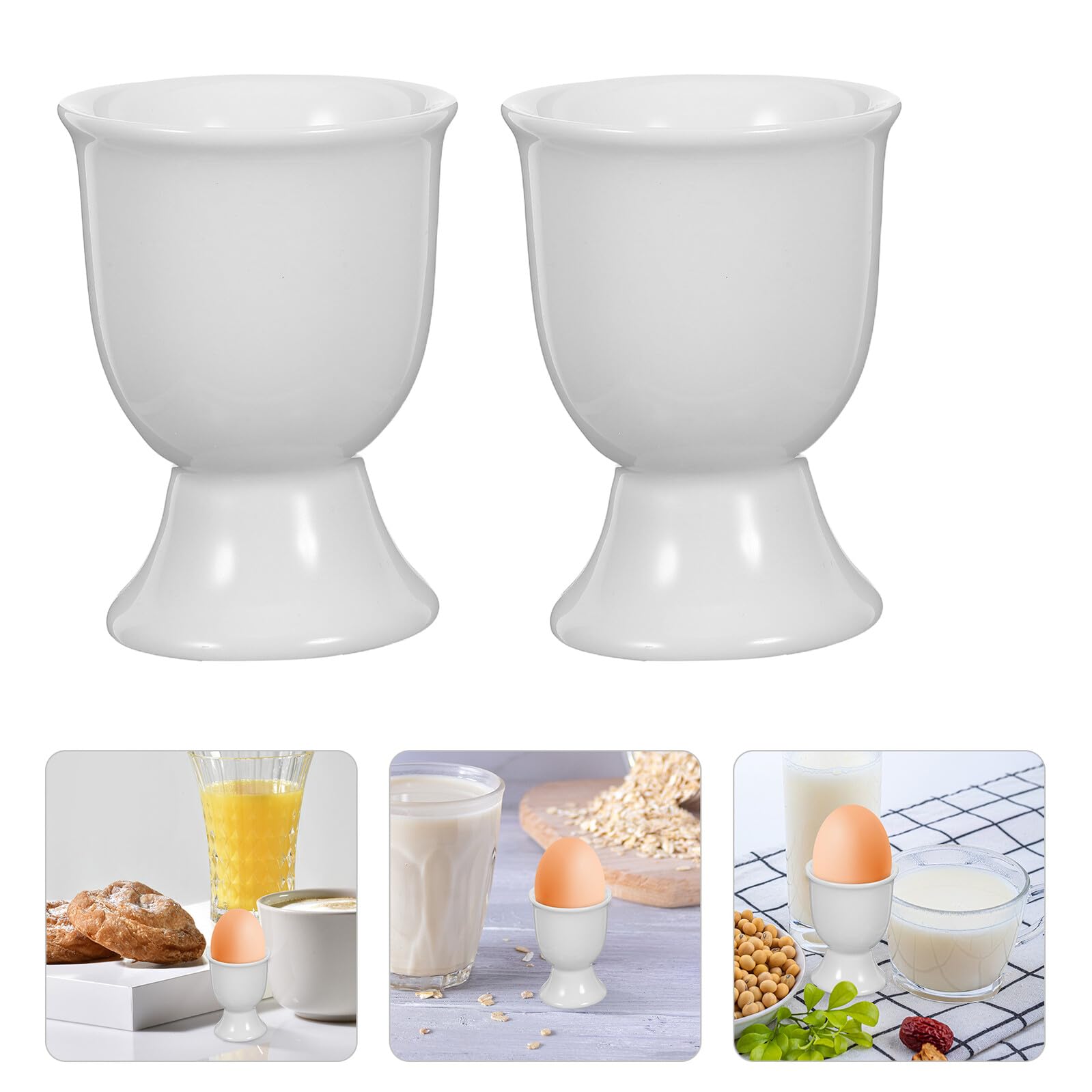 Coquetiers en Céramique Blancs pour Œufs, Lot de 6