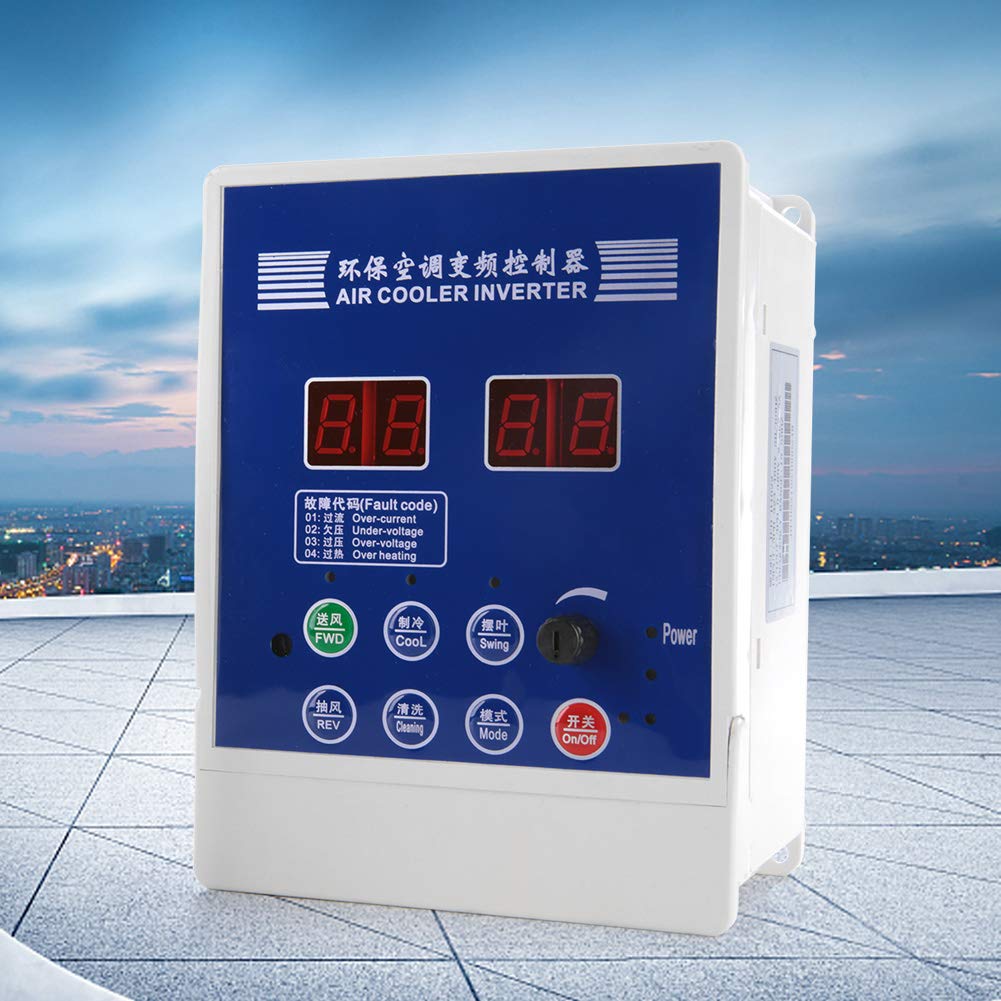 Variador de Frecuencia VFD AC380V para Ventiladores de Tiro y Aires Acondicionados con Control Remoto, Controlador Velocidad Ajustable 0,75-2,2 KW, Montado en la Pared, 160*120*95 Mm (1,5 KW)