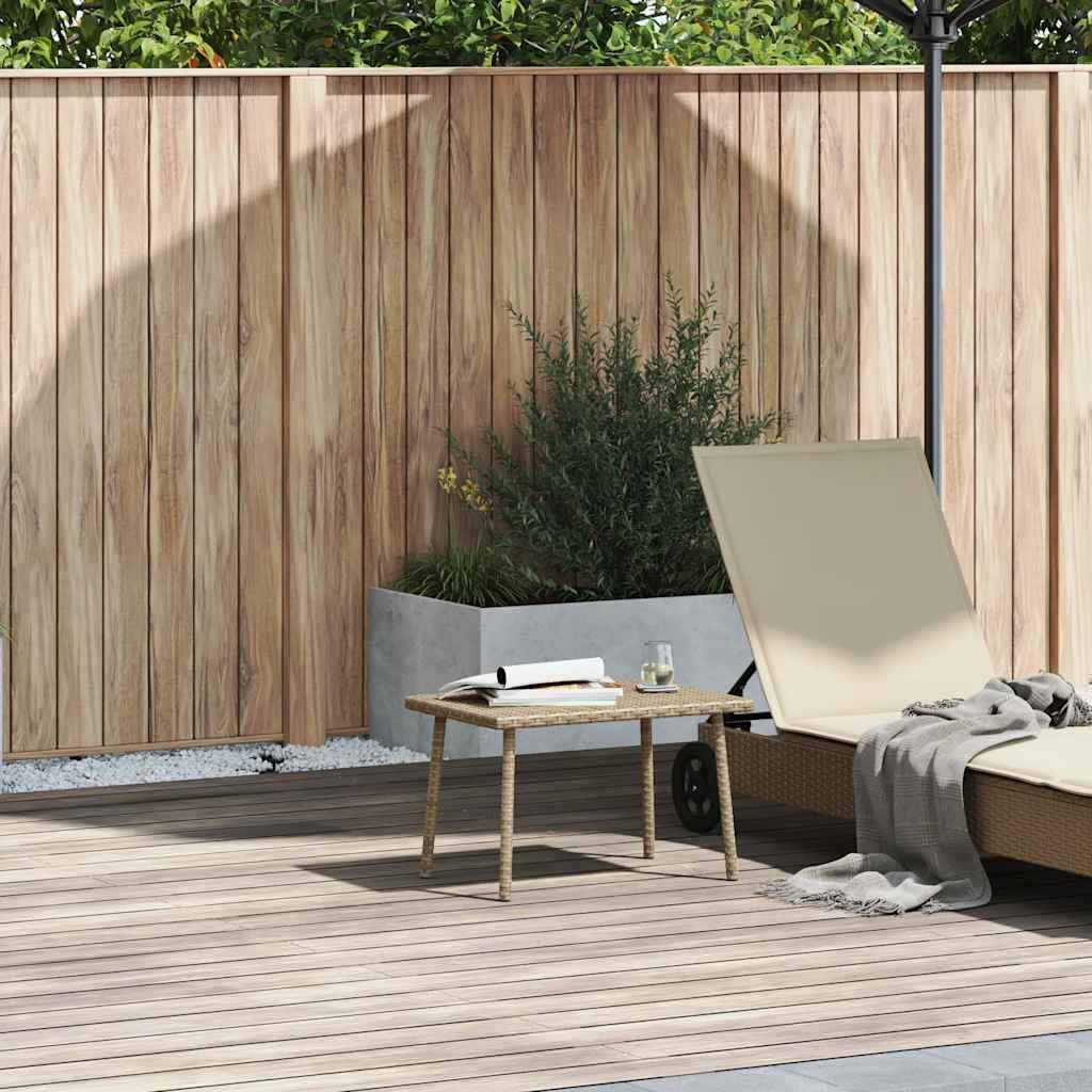 Stoły ogrodowe na zewnątrz - stolik kawowy ogrodowy prostokątny beżowy 60x40x37 cm Poly rattan