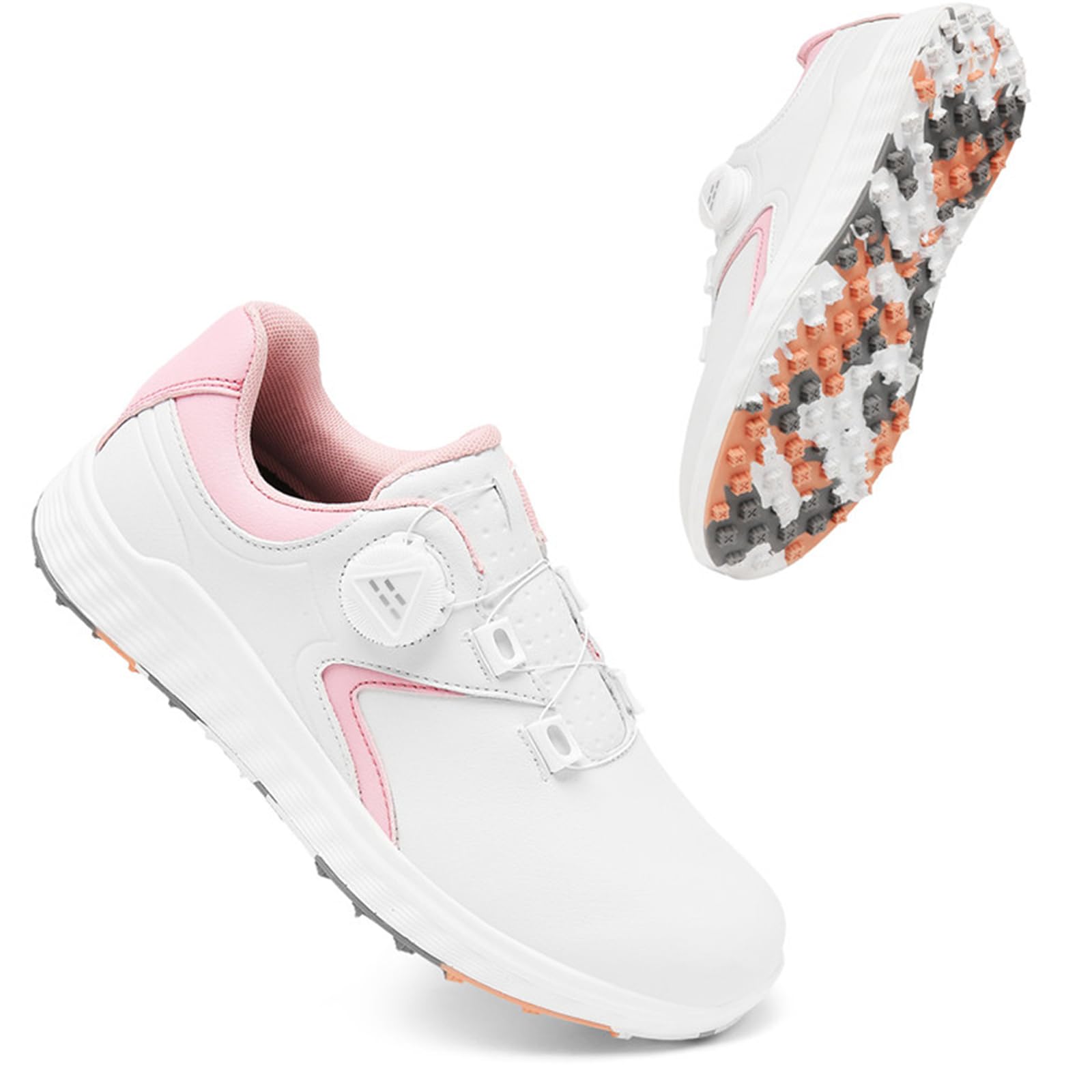 SDEQA Zapatos de Golf para Mujer no Clavos Transpirables Impermeables Antideslizantes Calzado de Golf