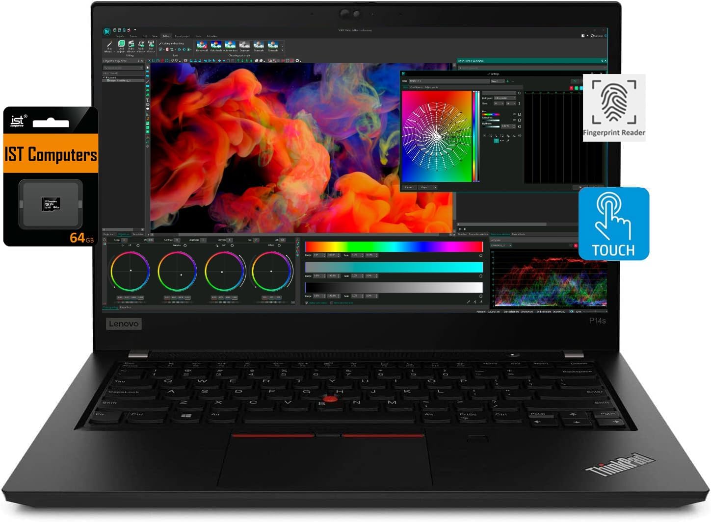 Lenovo ThinkPad P14s Mobile Workstation Laptop for Designer, Architecture, Engineering (14" FHD Touchscreen, AMD 8-core Ryzen 7 Pro 5850U (Beat i7-1165G7), 32GB RAM, 1TB SSD) FP, Win 11 Pro, Black