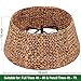 CENBOSS Rattan Christmas Tree Collar, Wicker Tree Skirt & Stand Base Cover (Brown Wash, 24 inch)