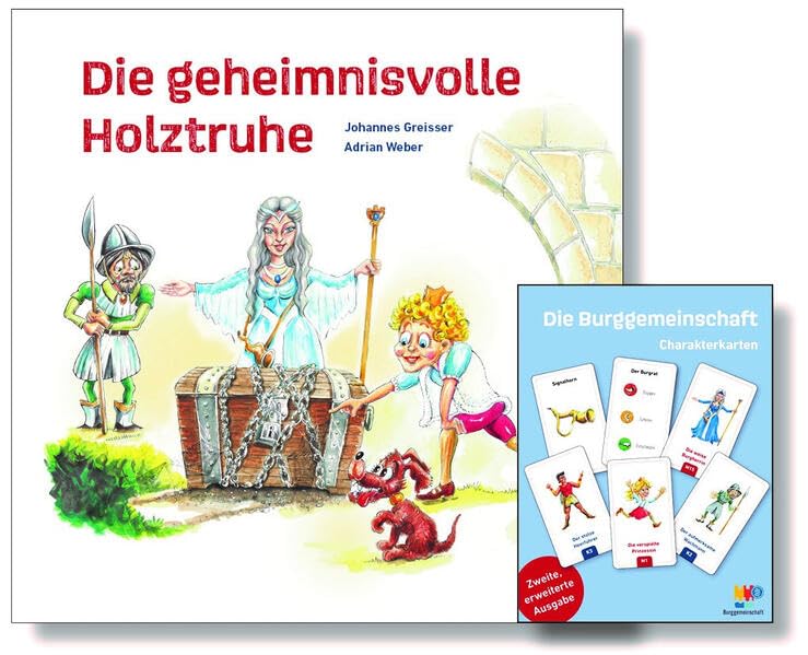 Basisset Buch "Die geheimnisvolle Holztruhe" und Charakterkarten: Basisset: Buch und Charakterkarten Burggemeinschaft mit Anleitung