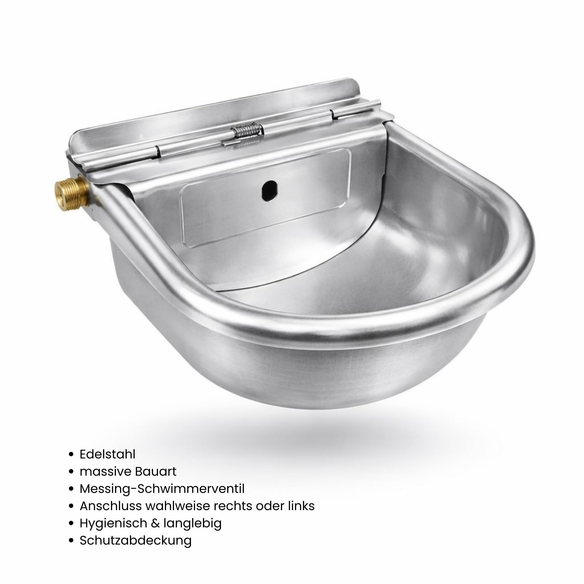 FN-Technik Bebedero flotante para caballos con juego de conexión para IBC Container INOX