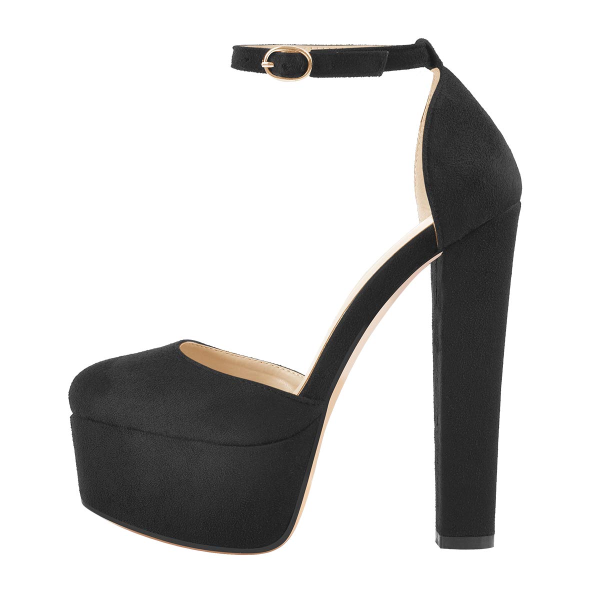 MissHeel Plateau Mary Janes Blockabsatz Schnallen High Heels EU35- EU46