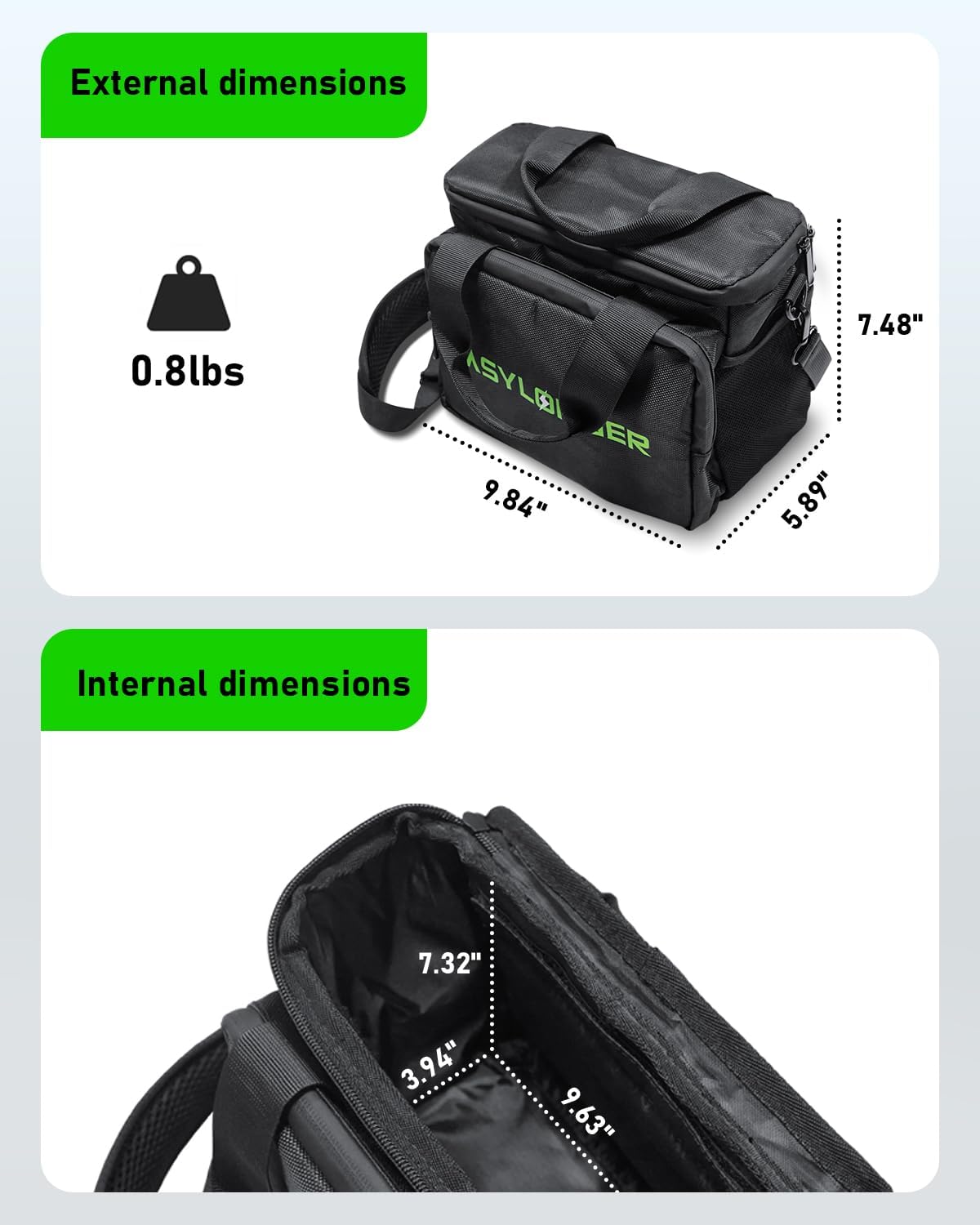 EASYLONGER Travel Carrying Case Compatible with ES960, ES960 PRO, Apowking ‎R100, Anker SOLIX/A1727, etc. Battery Pack Storage Bag with Cable Organizer and Detachable Shoulder Strap, Black