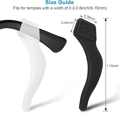 Miniatura 5 de 12 pares de agarraderas para las orejas, soporte antideslizante para gafas, gancho de silicona de alta calidad