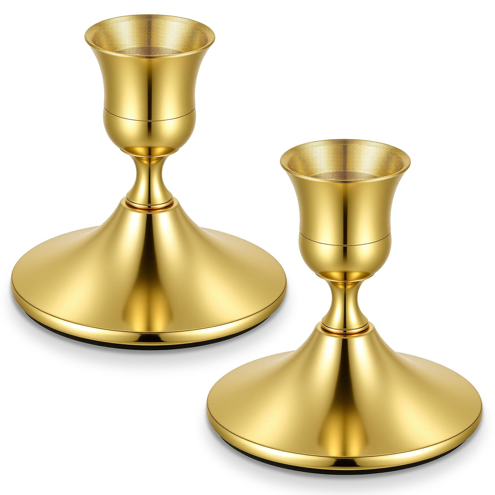2 Pcs Black Candle Holders, Vintage Metal Taper Candle Holders Candles Stick Holder Decor for Home Wedding Party Anniversary Housewarming Gifts for Women Men(Bronze)