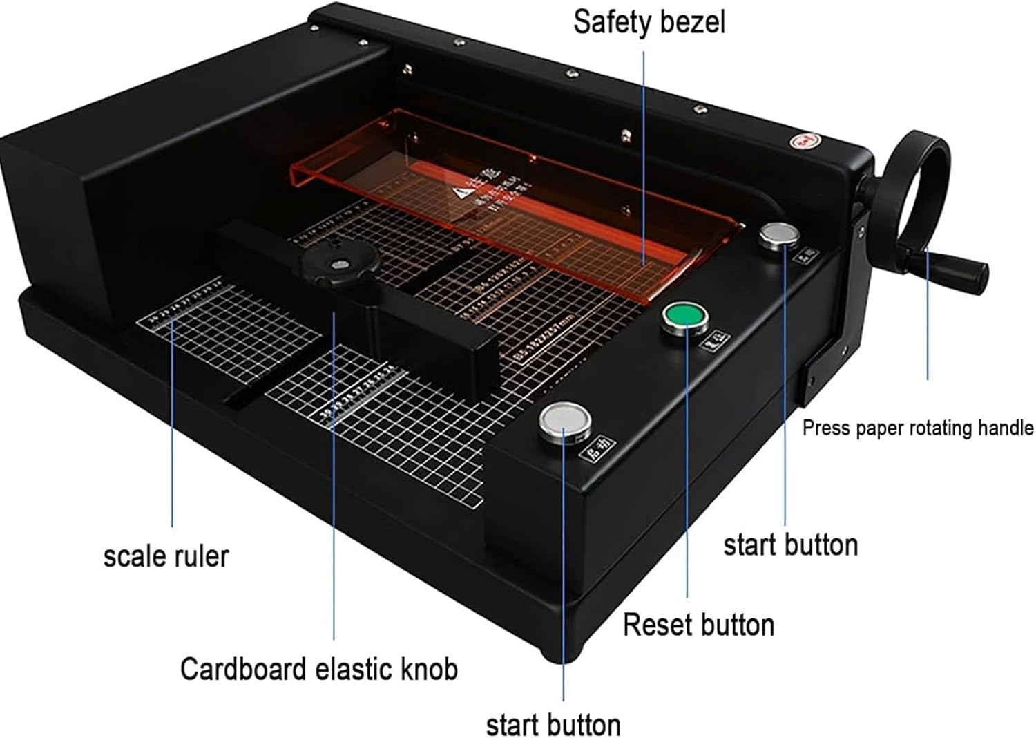 Industrial Paper Cutter,Heavy Duty Automatic Electric Paper Cutter with Gridlines,Cutting Thickness 40mm,for Office,Commercial Photocopy,Printing Shop
