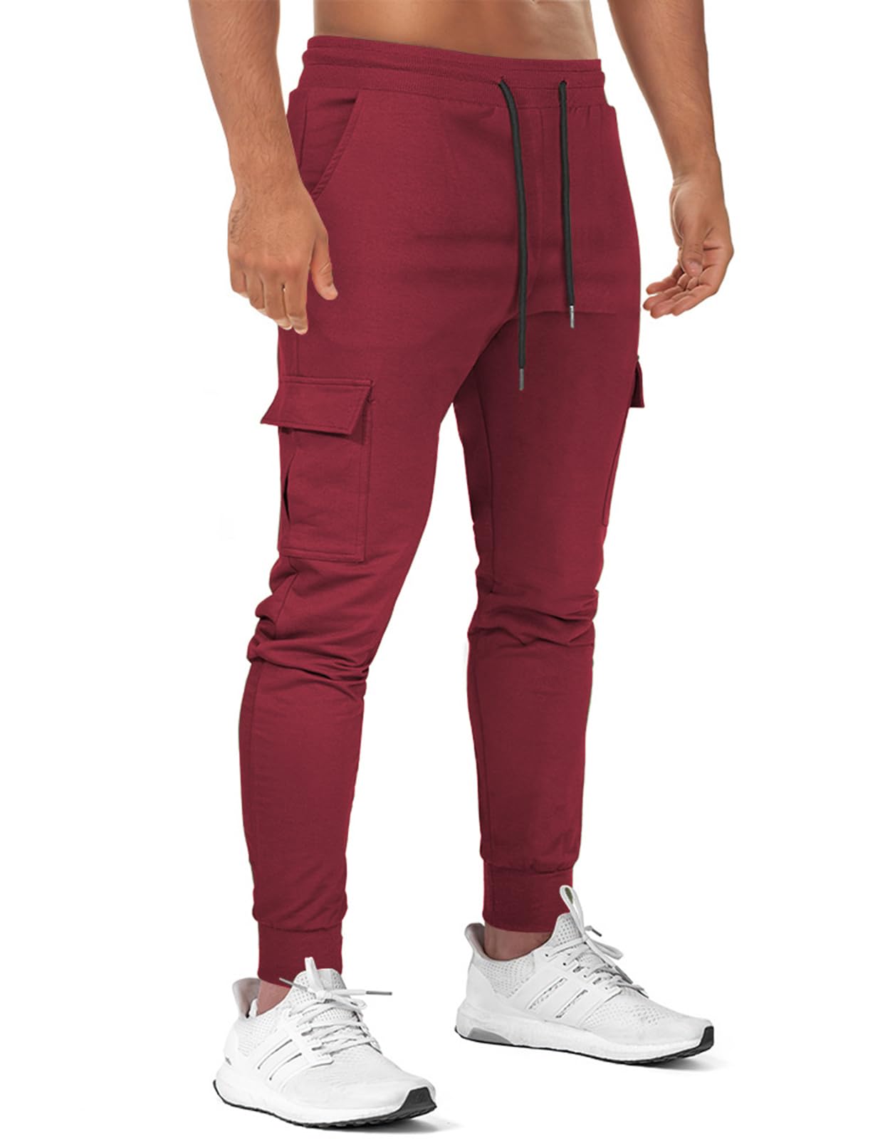 Suwangi Pantalon de Jogging pour Homme Survetement Jogger de Sport Léger Taille Élastique en Coton avec Poches
