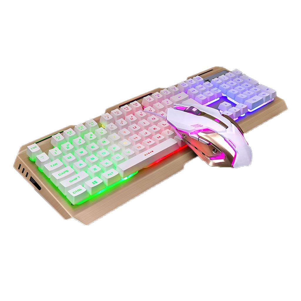 ARCH Manipolatore Kit Tastiera E Mouse, Tastiera Gaming del Computer Portatile Desktop Wired Tastiere da Gioco, Ha Fissato Il Mouse con Gomma Antiscivolo Ruote for Windows PC Gamers (Color : C)