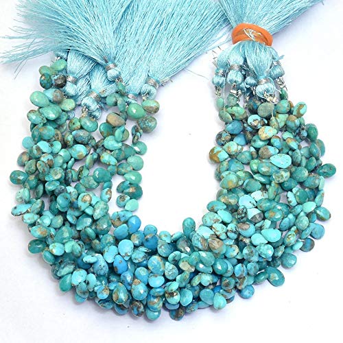 Turquoise naturelle poire perles 7x5mm pour créer vos bijoux d'été bohème chic