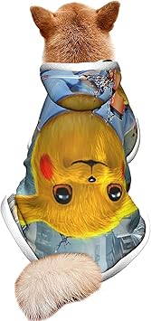 Amazon 新しいスタイリッシュで美しいペットの帽子と犬の服は アニメポケモンの冬の毛皮の服です 冬の服は 小型犬と中型犬 のための暖かくてかわいいウォーキング服です ペットの豪華なフード付きマント N C ペット用品 通販