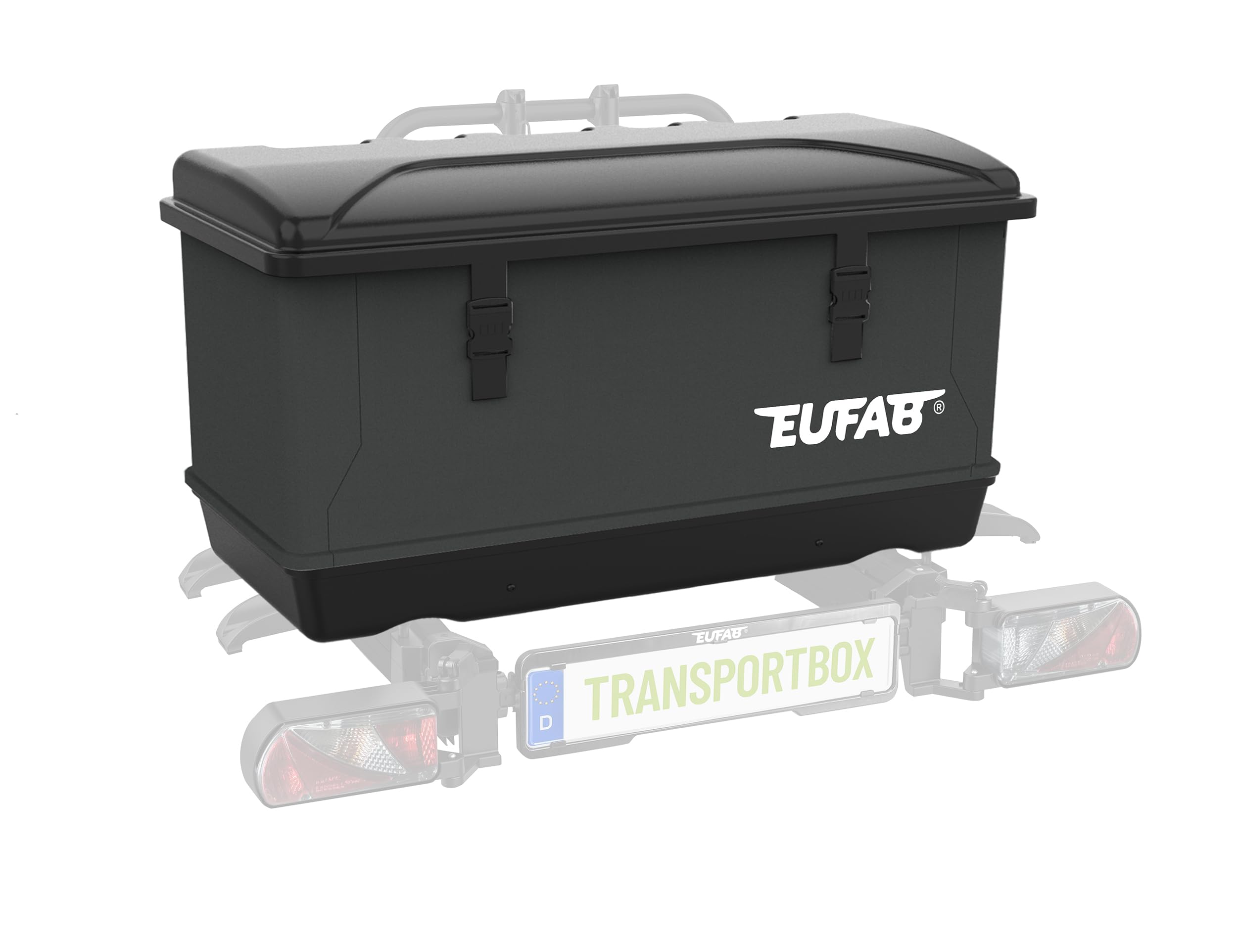 EUFAB 11651 Transportbox für Fahrradträger 350 l, Schwarz
