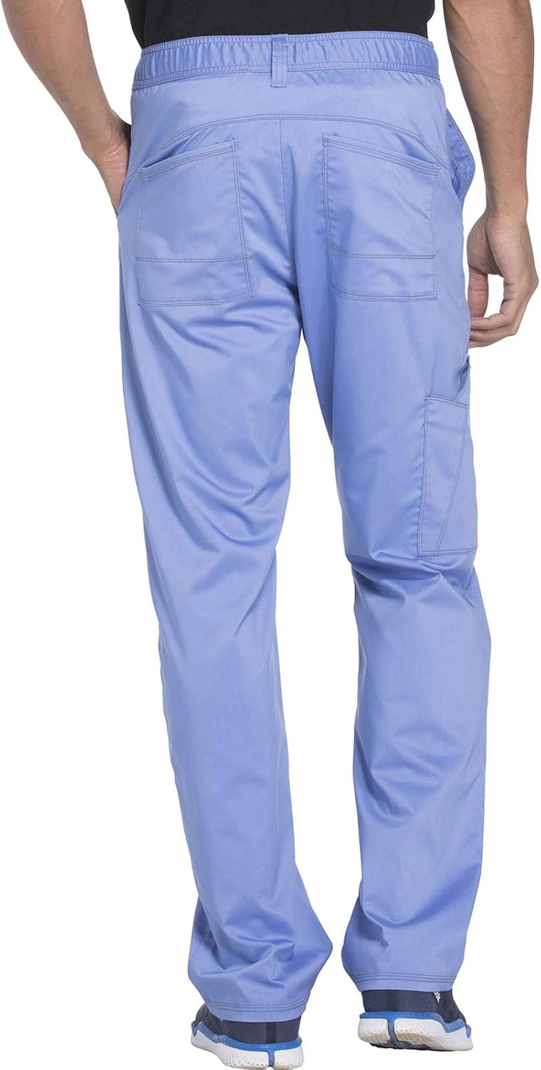 Dickies Essence Men Scrubs Pant Drawstring Zip Fly Plus Size DK160T, 2XL Tall, Ciel Blue
