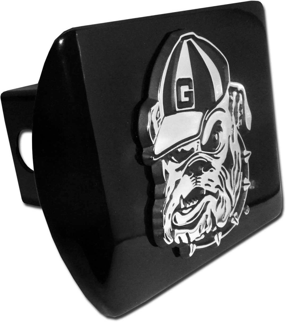 Elektroplate Officially Licensed University of Georgia Bulldogs All Metal Black Hitch Cover for Trucks and SUVs | Fits Standard 2" Trailer Hitch Receivers | Premium Weatherproof